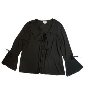 Eci New York Blouse Womens XL Bell Sleeve Fairygoth Sheer Babydoll Y2K Shirt